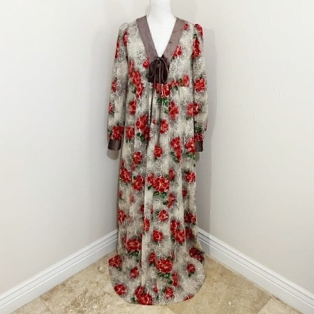 Vintage Wendy's Mother Wear Long Floral Maxi Maternity Dress - Picture 1 of 8